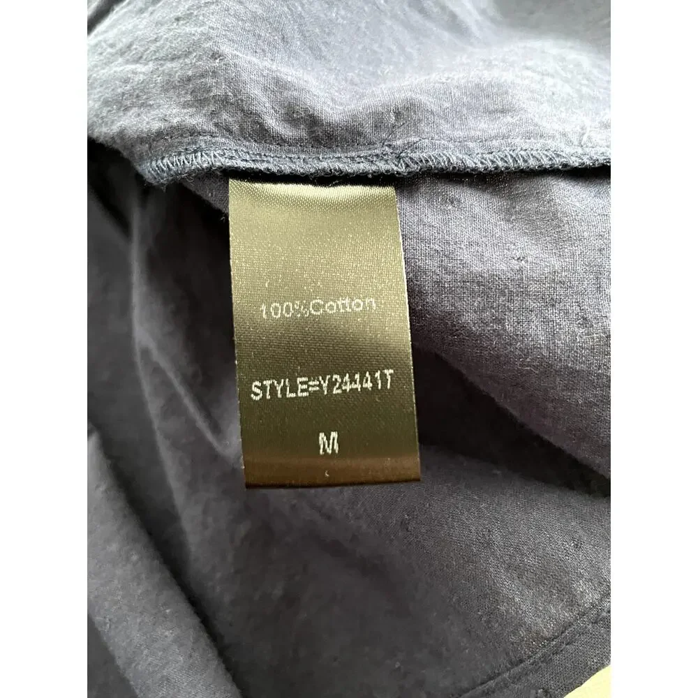 Pomander Place Sz M Kenzo Dress Navy Cotton Swiss Dot Summer Casual Breezy Comfy - Picture 14 of 15